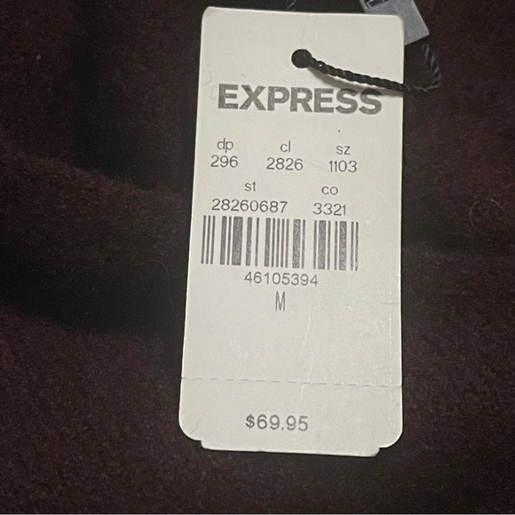 NWT wool blend Express burgundy v neck sweater oversized size medium - Picture 3 of 8